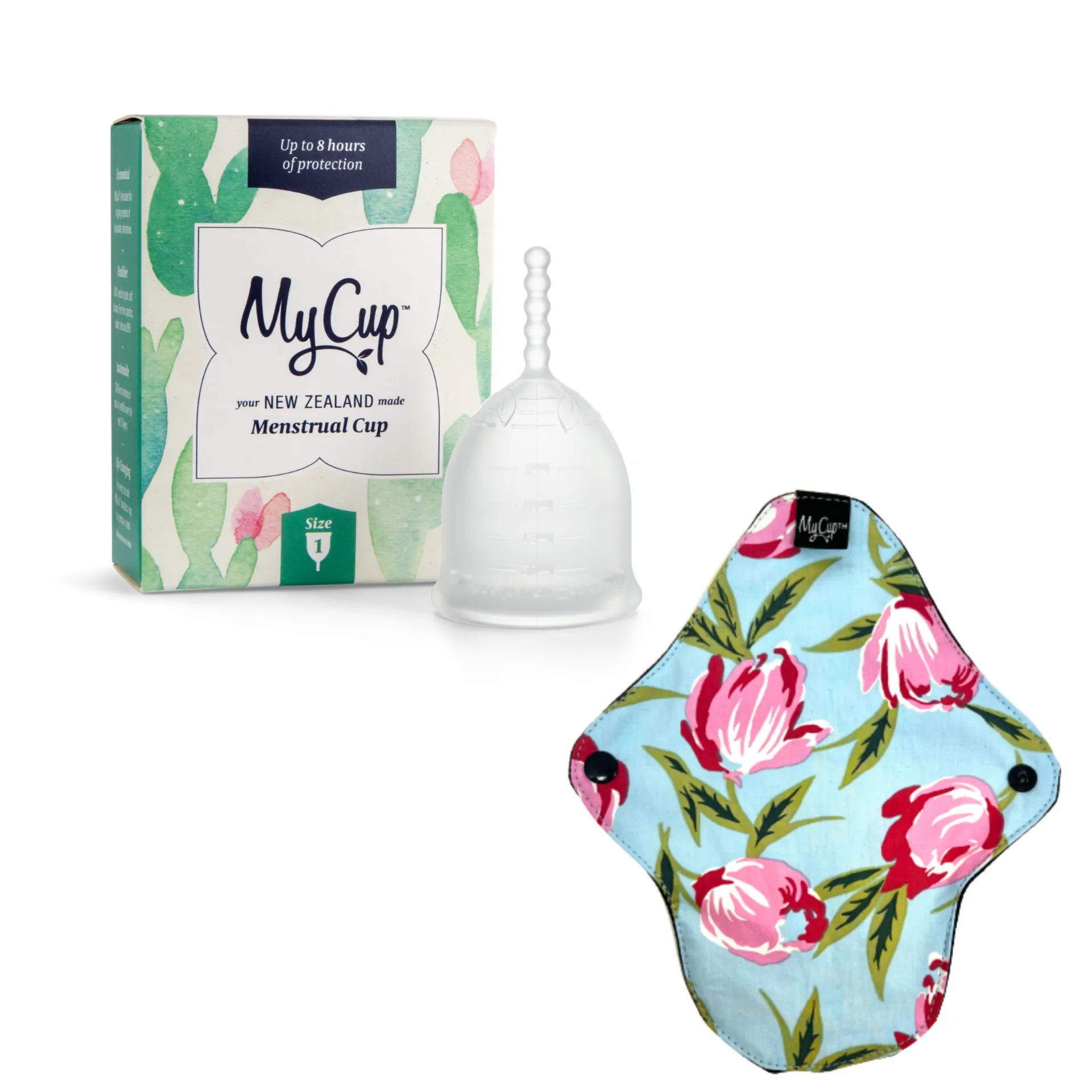 MyCup Menstrual Cup Size 1   MyCup Reusable SUPER Pad Bundle