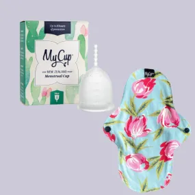 MyCup Menstrual Cup Size 1   MyCup Reusable SUPER Pad Bundle