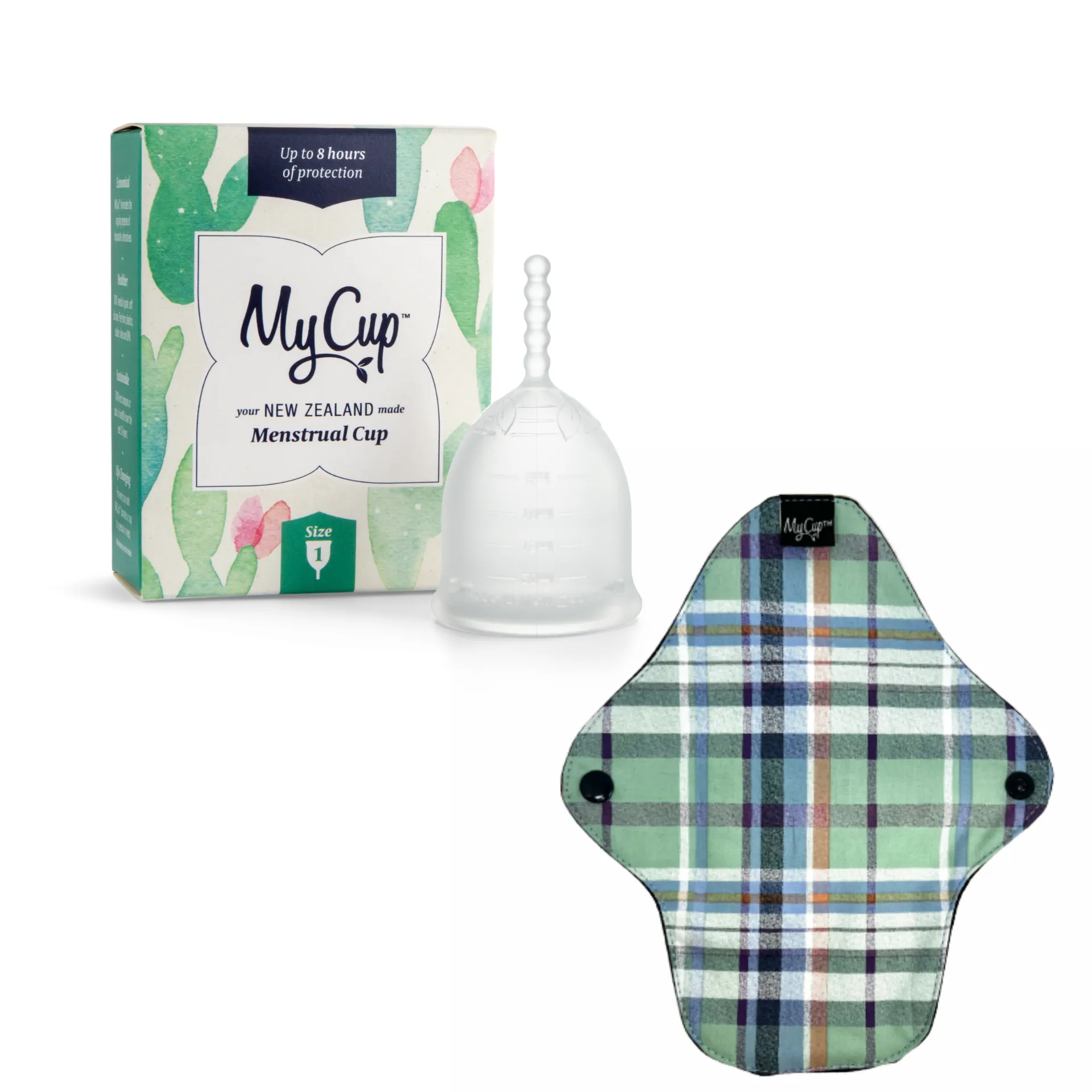 MyCup Menstrual Cup Size 1   MyCup Reusable SUPER Pad Bundle