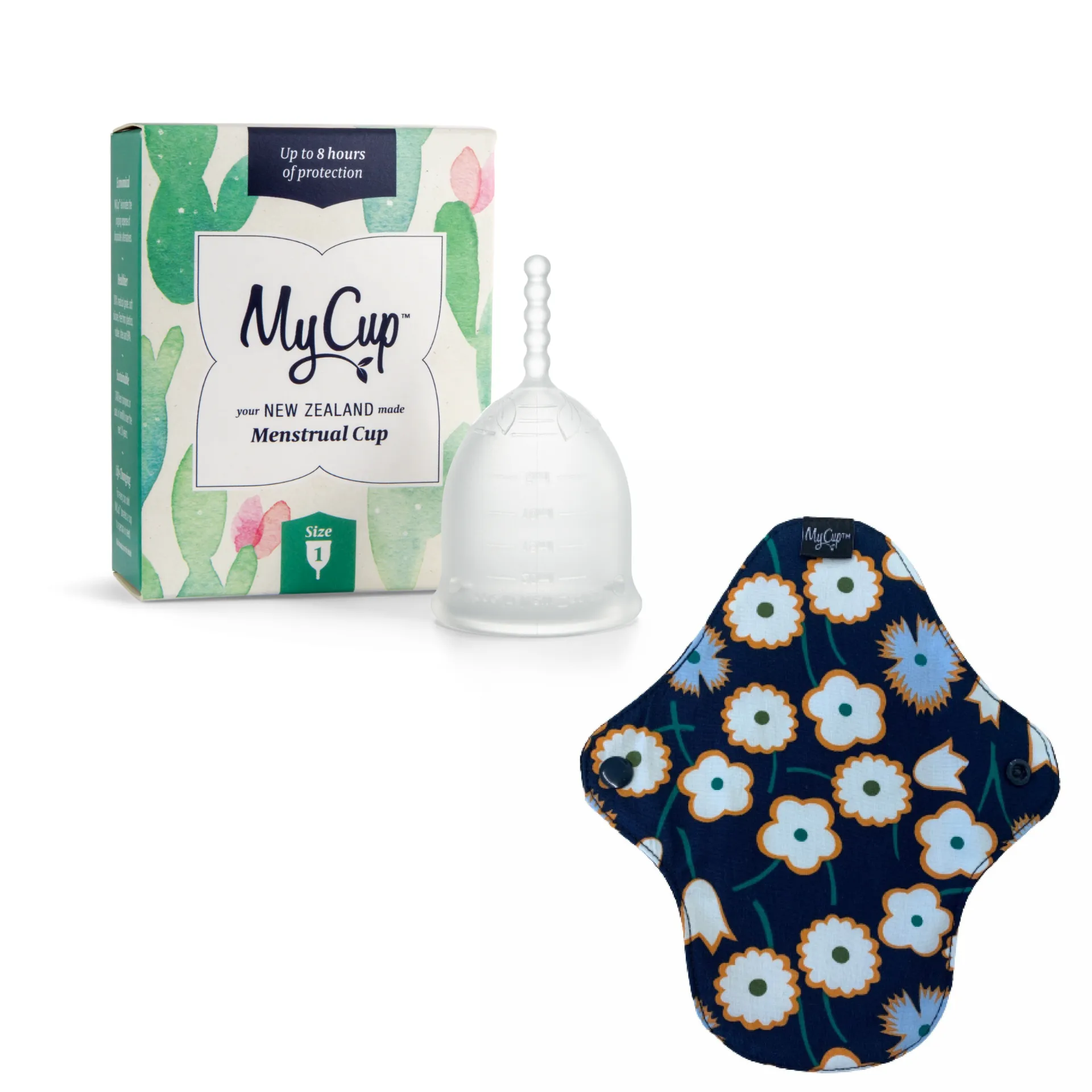 MyCup Menstrual Cup Size 1   Reusable Regular Pad Bundle