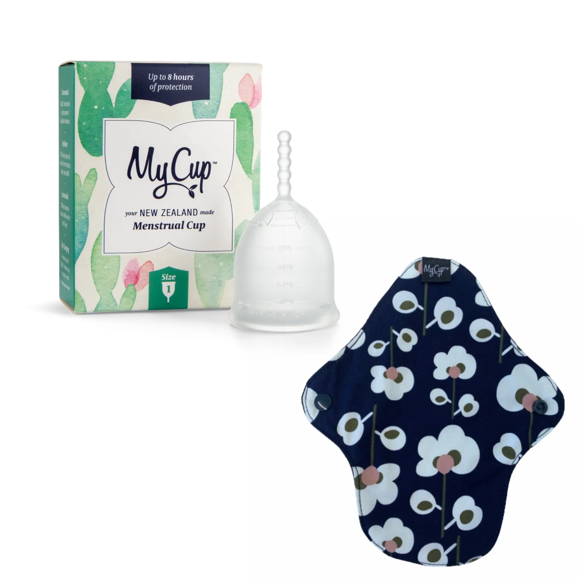 MyCup Menstrual Cup Size 1   Reusable Regular Pad Bundle