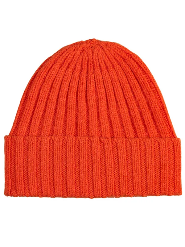 Plain Ribbed Hat Poppy