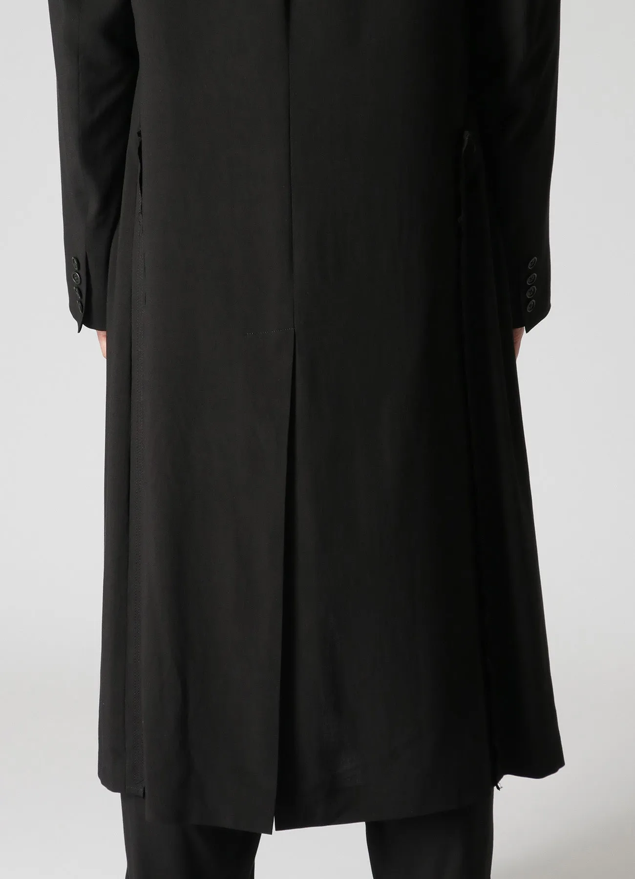 RAYON CAMBRIC LONG JACKET WITH DECORATIVE CLOTH