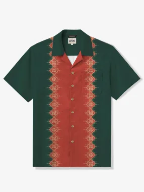 Retro Christmas Strikes Cotton Bowling Shirt