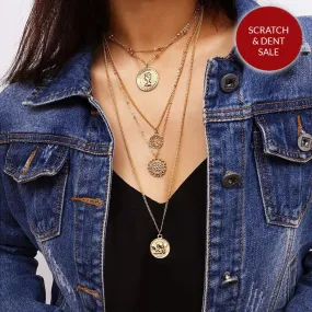 Salem coin layered necklace