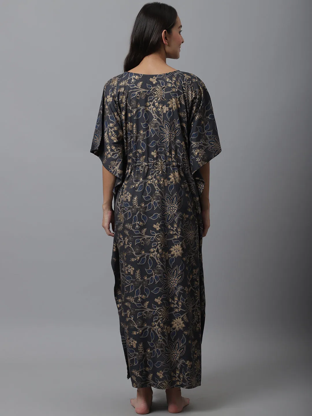 Women's Rayon Printed Maternity Kaftan With Pocket And Feeding